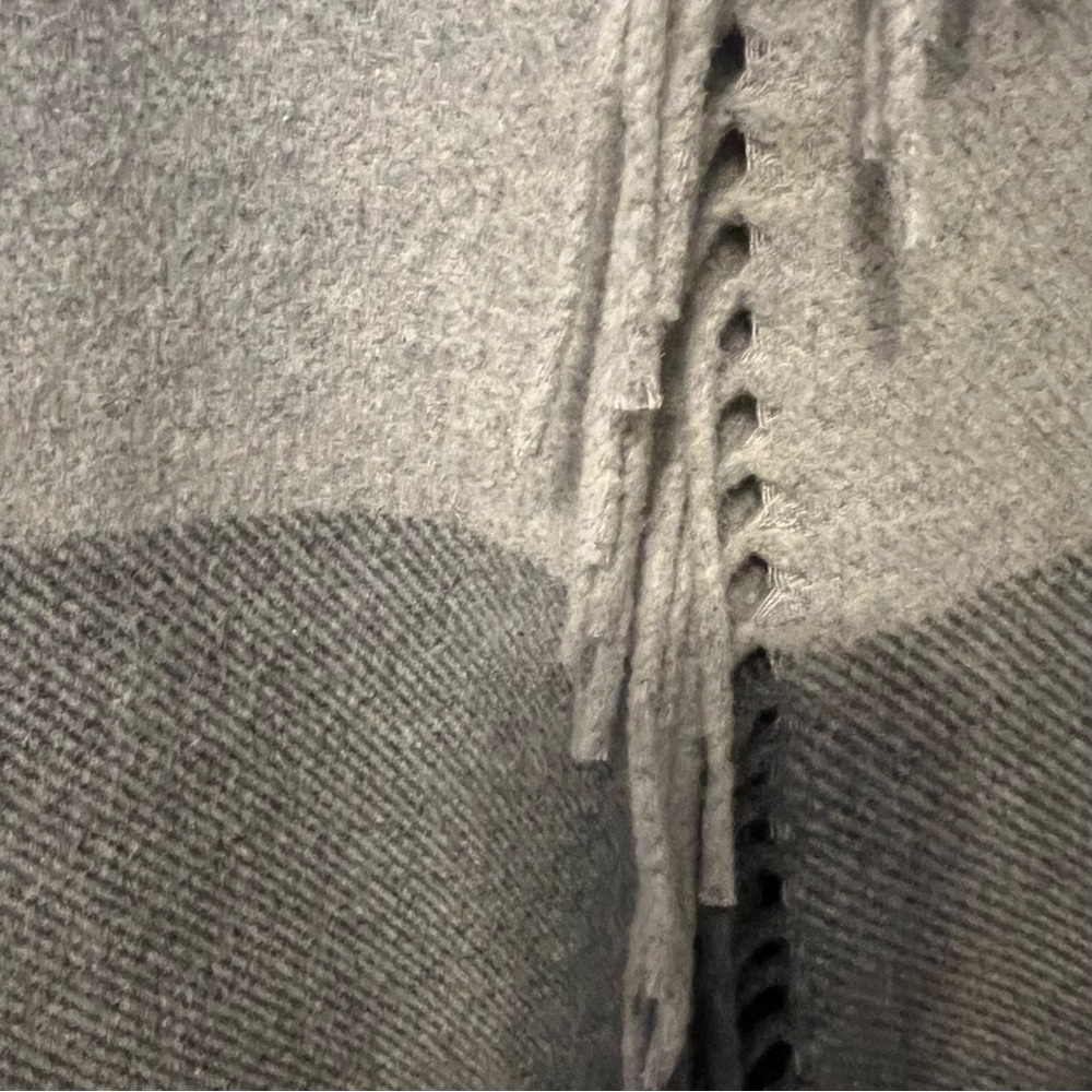 Vineyards vines wool fringe blanket vest draped front size xl plus gray winter - Picture 9 of 12